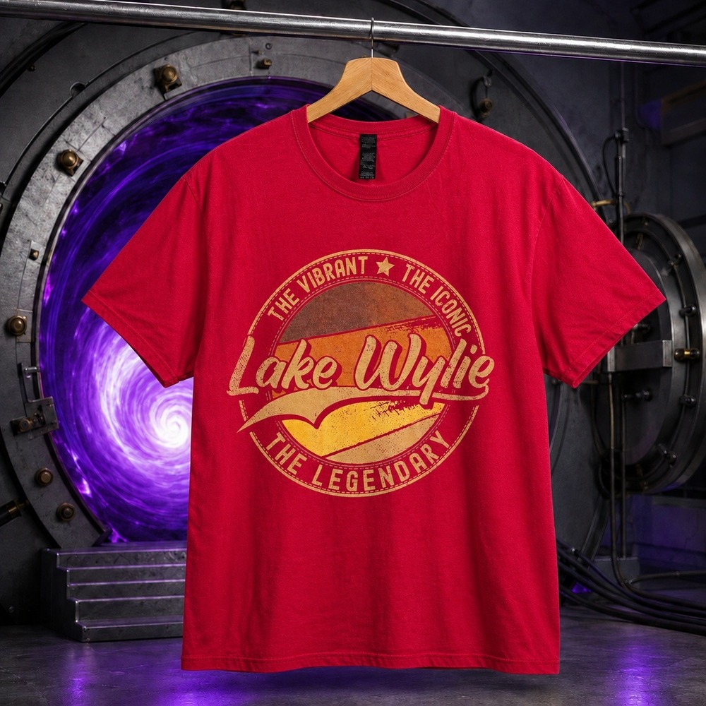 Lake Wylie The Legendary The Iconic The Vibrant Red Graphic Tee Mens Medium‎